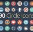 مجموعه 90 آیکون Flat با نام Circle icons