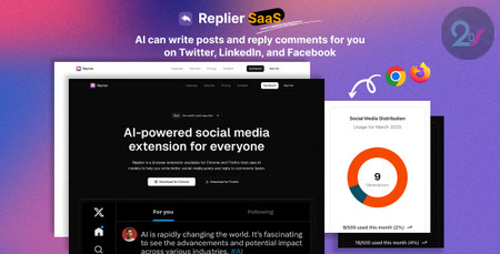 دانلود اکستنشن تولید محتوای با هوش مصنوعی Replier SaaS