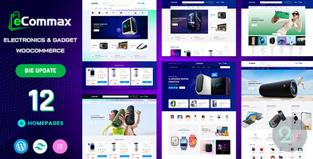 قالب فروشگاه لوازم دیجیتال Ecommax برای ووکامرس
