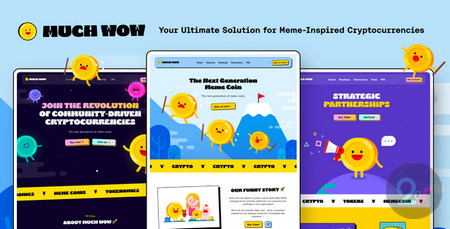 دانلود قالب HTML کریپتو و میم کوین MuchWow