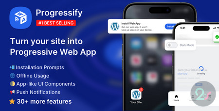 افزونه اپلیکیشن وب پیشرو PWA برای وردپرس Progressify