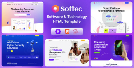 قالب نرم‌افزار و فناوری Softec به صورت HTML