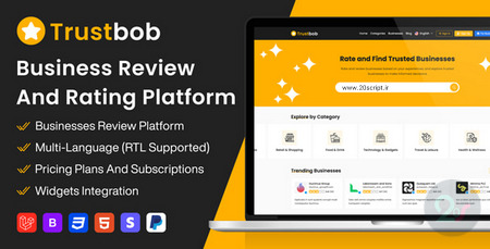 اسکریپت پلتفرم بررسی و رتبه بندی کسبوکارها Trustbob